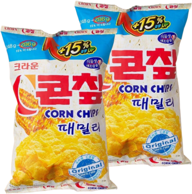 크라운 콘칩 빅사이즈 대용량 패밀리, 286g, 2개