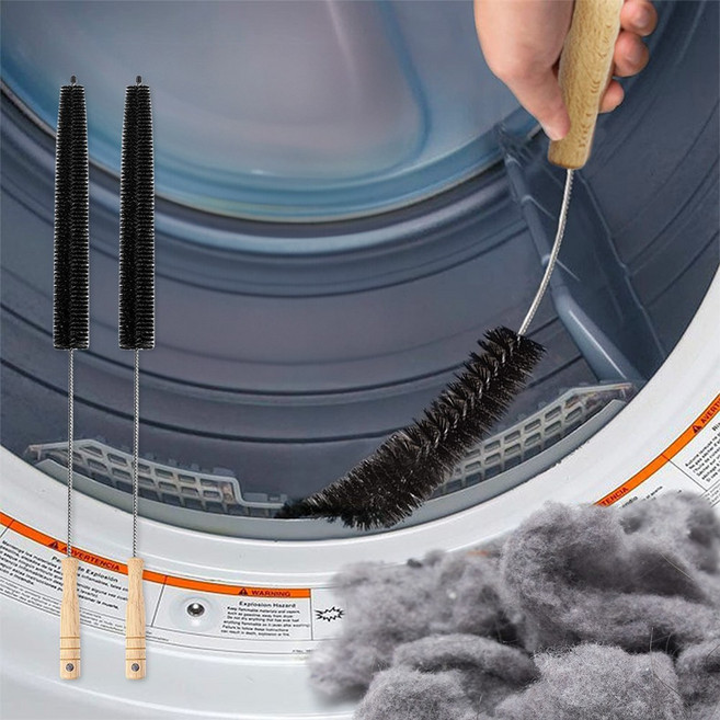 할인바이할인 싹꺼내 세탁/건조기 먼지제거 브러쉬 고무틈새 클리너, 2개, 블랙