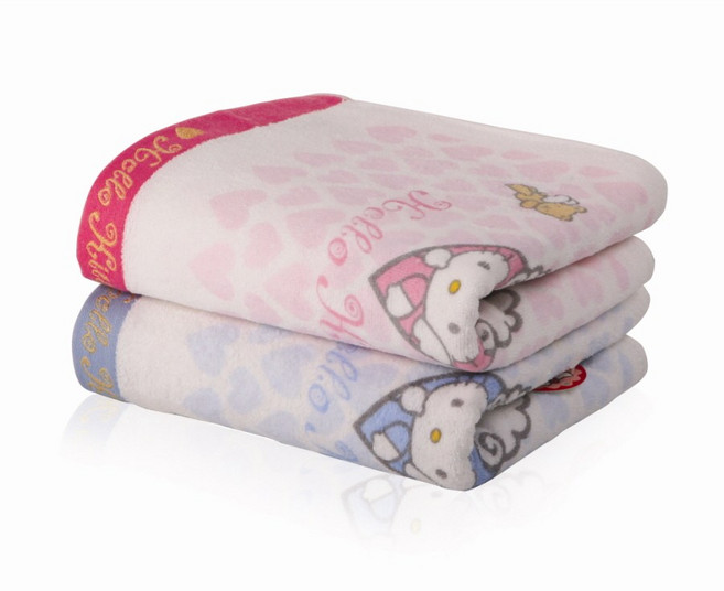 [헬로키티] hello kitty 천사나염 어린이집수건 세면타올, 파랑, 1개