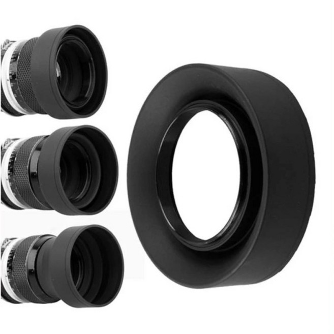 디지털 필름 카메라 렌즈 용 3 방향 고무 접이식 카메라 렌즈 후드 49mm 52mm 55mm 58mm 62mm 67mm 72mm 77mm, [08] 55mm