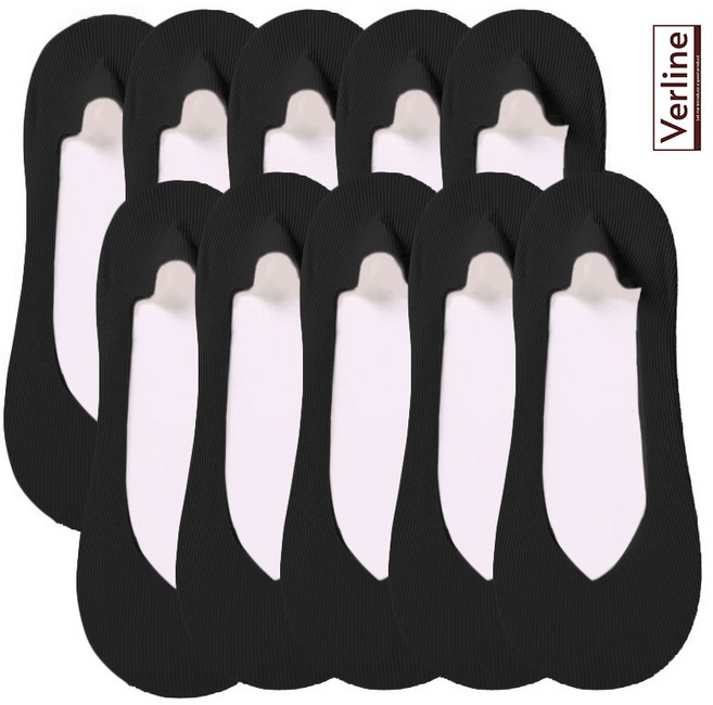 버라인 여성용 벗겨지지 않는 V라인 덧신 페이크삭스 10켤레 세트