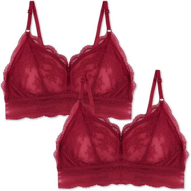 [애프터문] 노와이어 시스루 레이스 브라렛 2매 세트