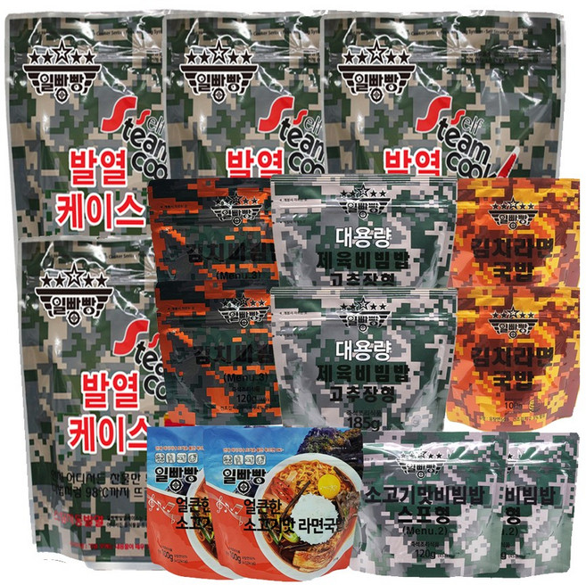 스팀쿠커 일빵빵 발열전투식량 라면밥 10개세트 203호, 1세트
