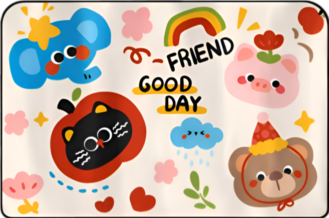 차량 자동차 햇빛가리개 자석 유아 뒷좌석, 1개, 01. 굿데이