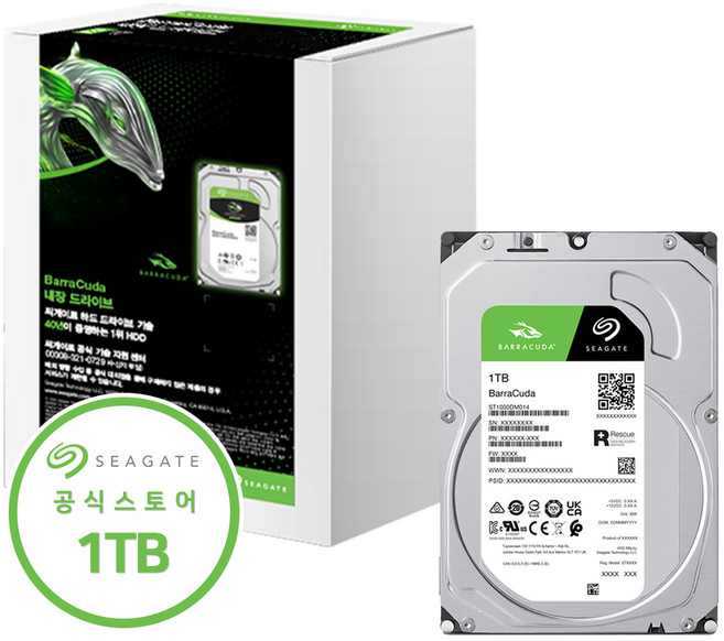 씨게이트 바라쿠다 하드디스크 HDD, 1TB, ST1000DM014