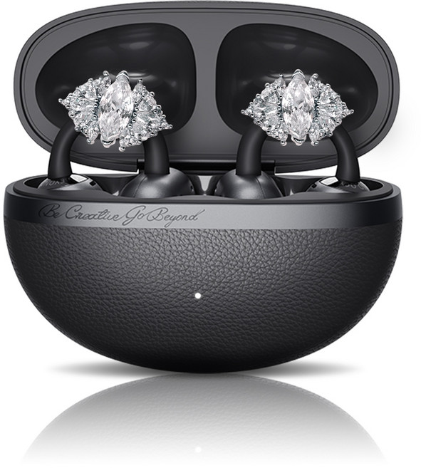 QCY 크로스 키 블루투스 이어폰 C50 CT06 + FDUCE 큐빅 버터플라이 이어폰 클립, 그레이 + 크리스탈, C50 + 페어