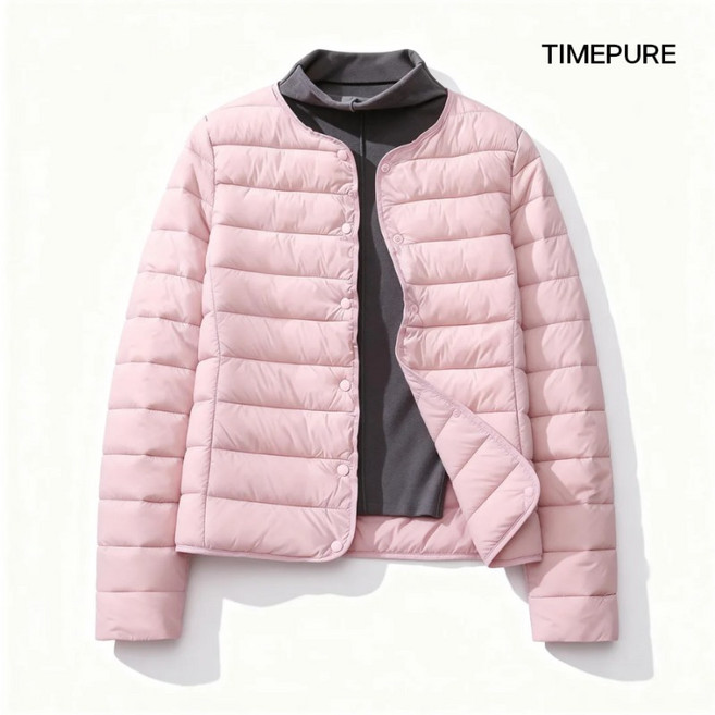 경량 다운 여숏 봄 가을 안감 패딩 라운드 브이넥 투웨이 패딩 코트 등산 골프복 이너 벌룬소매 패딩 코트