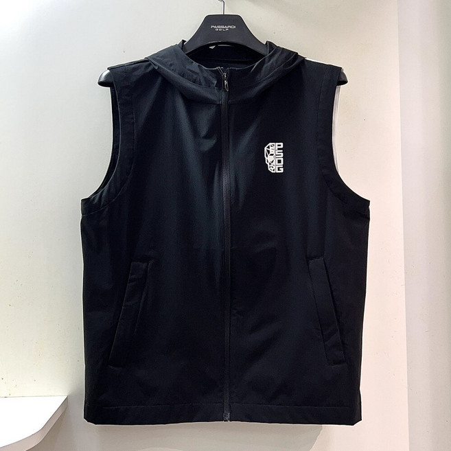 [행복한백화점][파사디]간절기 블러킹 후드 베스트 집업 조끼 블랙 남성 Q25SWV641X