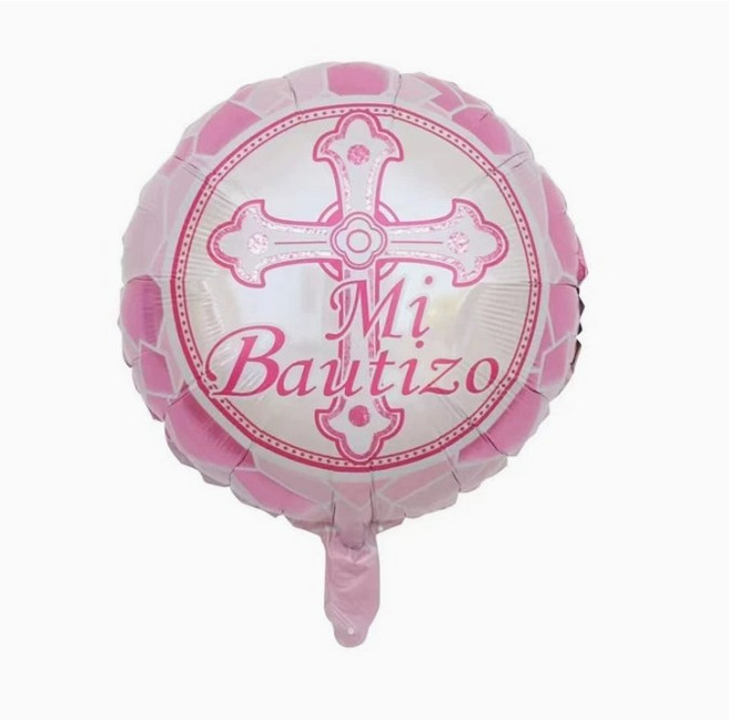 트윈은 은박 기독교 교회 행사 대형 십자가 헬륨 부활절 큰풍선 파티, 5개, 원형핑크