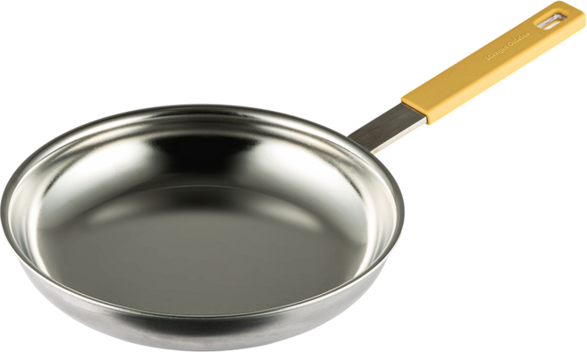 마르쿠진 인덕션 겸용 무연마제 통5중 316 스테인리스 후라이팬 + 실리콘 손잡이 커버 세트 코튼옐로우, 1개, 24cm