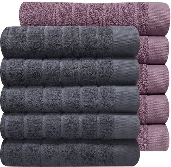 호텔수건 170g 퍼플라인 30수, 딥그레이+딥퍼플, 10개