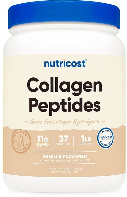 뉴트리코스트 콜라겐 펩타이드 파우더 1LB (454G) (바닐라) - 잔디 사료 소 가수분해물, Vanilla, 454g, 1개 - 쿠팡