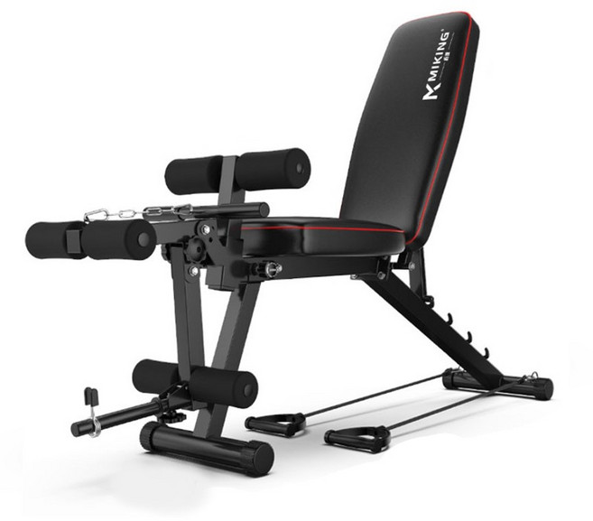 TANI 가정용 레그익스텐션 인클라인 벤치프레스, 블랙+레드