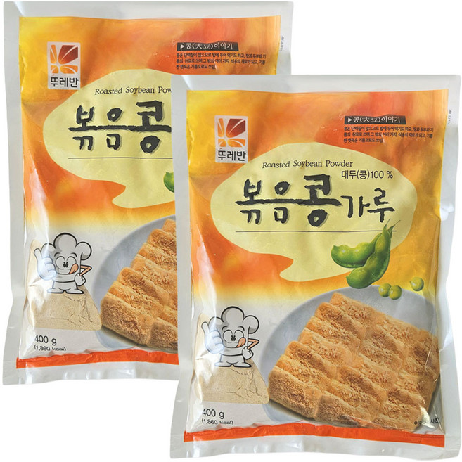 뚜레반 볶음 콩가루 400g 콩고물 콩물 인절미 팥빙수 볶은콩가루, 2개