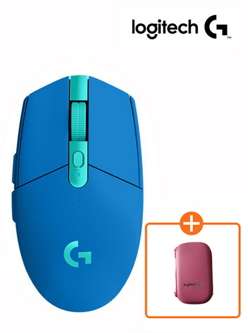 로지텍코리아 (정품) G304 LIGHTSPEED 무선 게이밍 마우스+마우스파우치, 블루, G304 +핑크 파우치