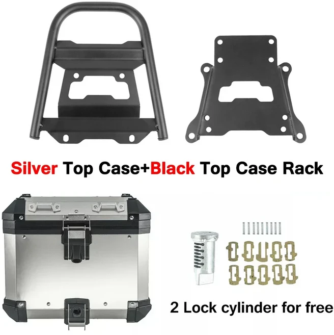 오토바이 알루미늄 박스 탑 패니어 여행 가방 TIGER 850 900 2020-2023 트렁크 안장 수하물 랙 스테인리스, 04 SL TOP BOX BK RACK