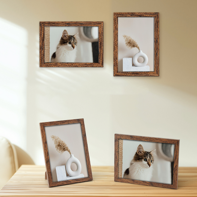 인테리어 액자 프레임 결혼식 인증서 자격증 사진액자 탁상용, 1개, 브라운