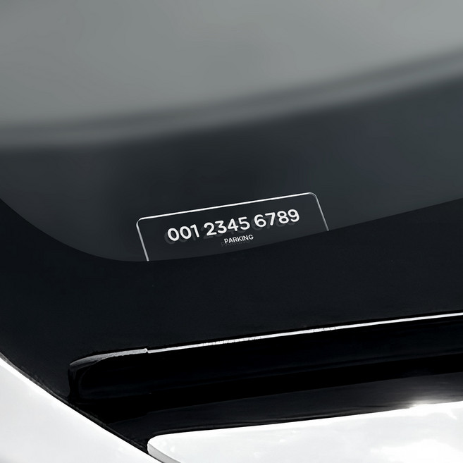 카엔 루펠라 주차번호판 틈새 끼움 자동차 전화번호판 차량용 알림판 안심번호 연락처 새차선물 투명, 1개, 6.전화번호2개