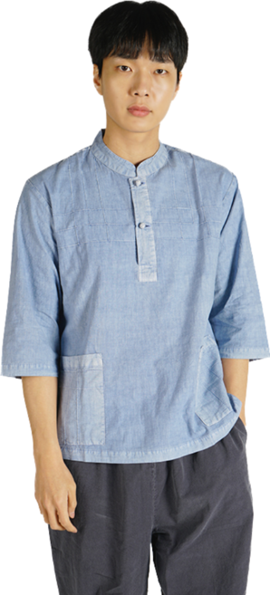 [편한생활한복] 남성 개량한복 30수 차이나 카라 티셔츠