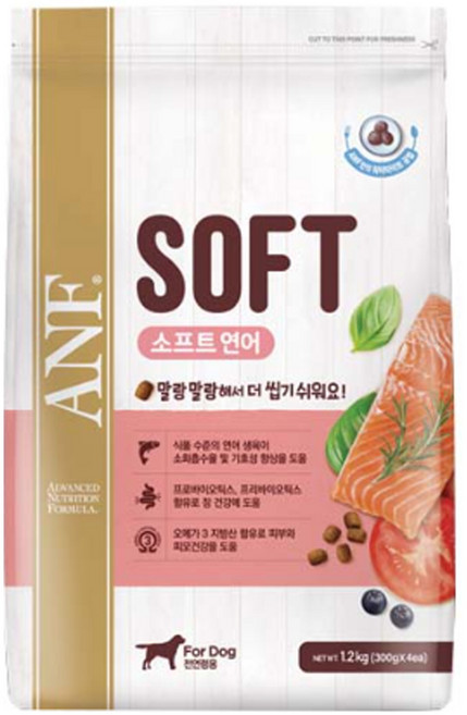 ANF 반습식 소프트 강아지사료 연어 1.2kg, 1개