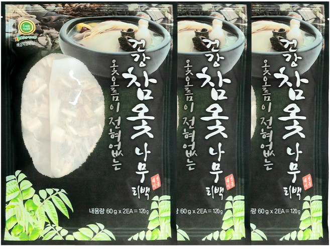 태영식품 옻오름 없는 옻닭 옻삼계탕 재료 궁중삼계탕재료 참옻티백, 3개, 120g