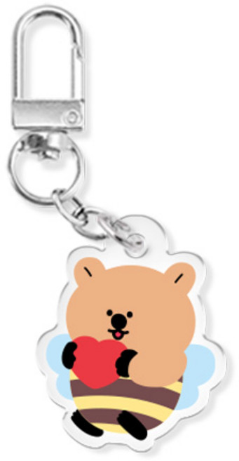 쿼카 시리즈 에어팟 버즈 열쇠고리 아크릴 키링, 꿀벌쿼카_하트, 1개