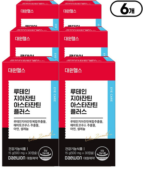[본사직영] 대원제약 대원헬스 루테인 지아잔틴 아스타잔틴 플러스 눈건강 토탈케어, 6개, 30정