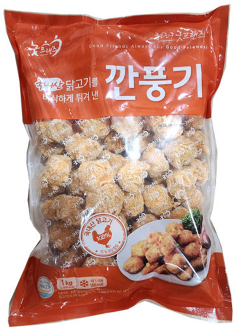 (무)(냉동)깐풍기(굿프랜즈 한미 1KGX5개), 1kg, 5개