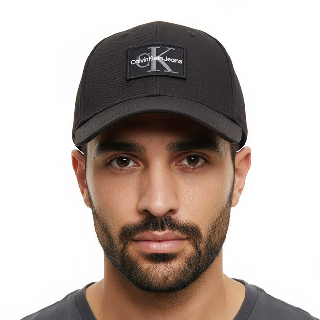 캘빈클라인진 모자 남여공용 모노그램 패치 볼캡 블랙