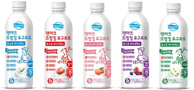 덴마크 드링킹요구르트 5종 750mLx5병 (종류별x1병) 냉장무배, 5개, 750ml