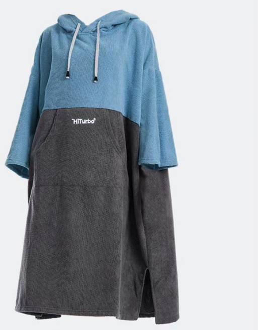 판초타올 비치타올, 블루 + 그레이, 1개