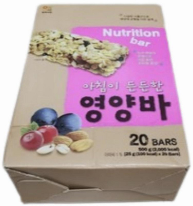 엄마사랑 아침이 든든한 시리얼 영양바, 500g, 3개