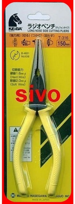 KEIBA 日本馬牌 T-316 150mm 電工用尖口鉗 專業通信配線工具, 1個