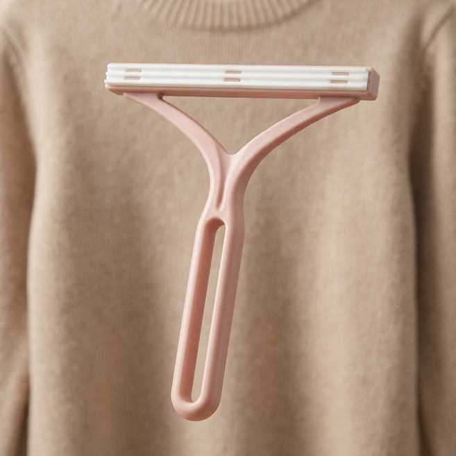 브로키 2in1 멀티 니트 옷 보풀 제거기, 핑크, 양면사용