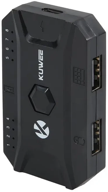업그레이드된 USB 키보드 마우스 변환기 유선 및 허브 어댑터로 연결하여 태블릿 노트북 모바일용으로 8개, 01 Black