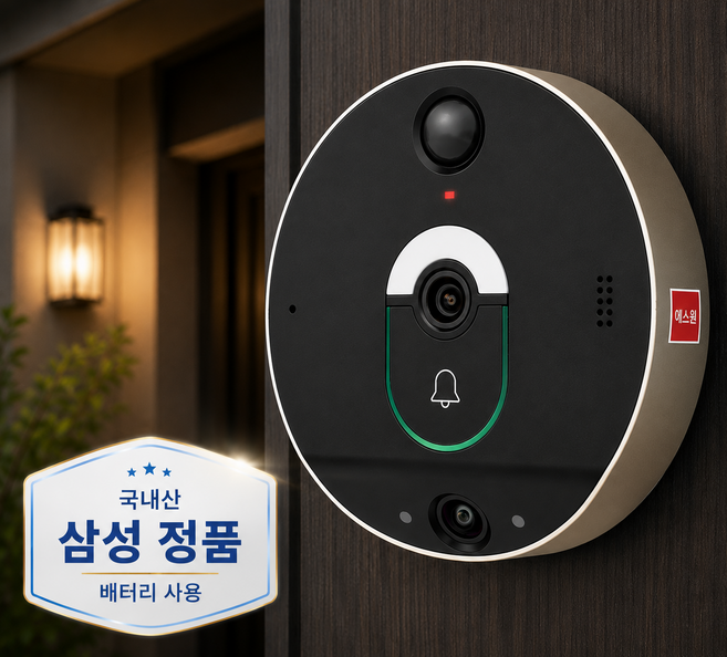 에스원 AI 도어캠 스마트싱스 연동 무선 무타공 현관 스마트폰 홈캠 CCTV 카메라 국내산, 1개, HOM10004