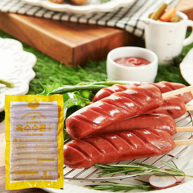 DONAU 마라탕집 핫도그 옥수수콘 소시지 1.5kg, 1세트
