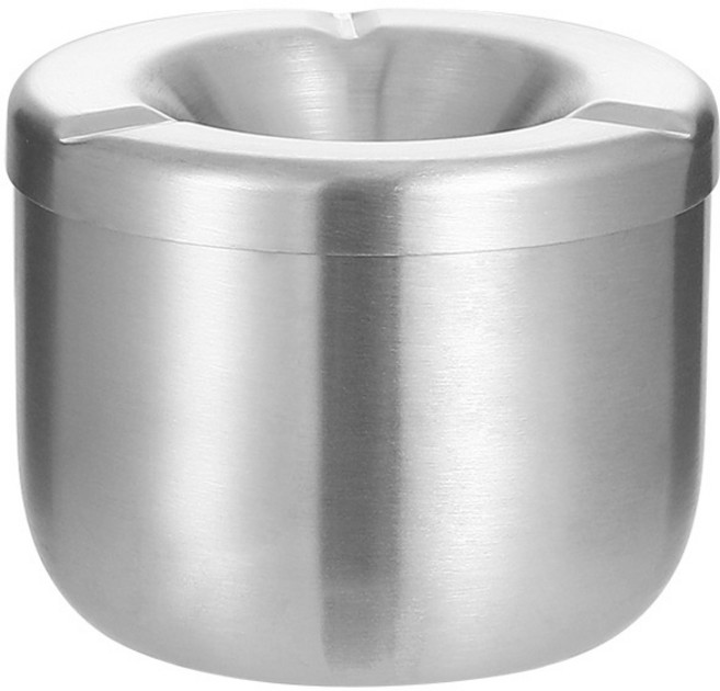 不鏽鋼菸灰缸, 1個, 銀色:9cm