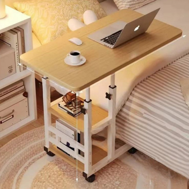 국내브랜드 라비베레 이동식 높이조절 사이드 테이블 800, 모든사이드 우드