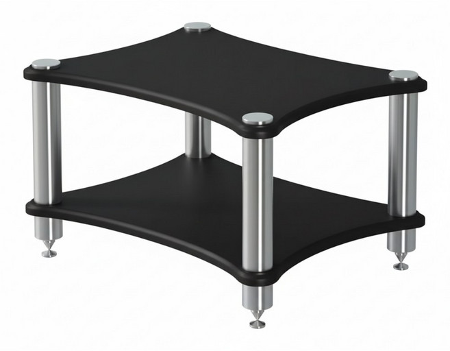 투윅스 오디오랙 선반 장식장 스피커 오디오장 음향장비 진열대 받침대 오디오 소형 스탠드 렉, 블랙, 2단