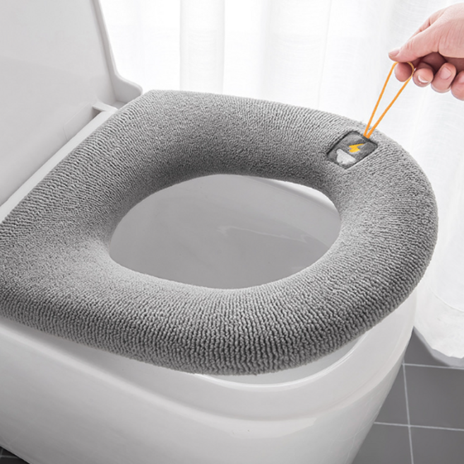 우아한클릭 1+1 빨아쓰는 따뜻한 기모 극세사 변기 시트커버, 2개입