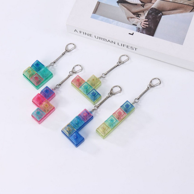 이지몰 딸깍이 키보드 스트레스 해소 미니 장난감 피젯 키링 5개 세트, 1세트, 혼합색상