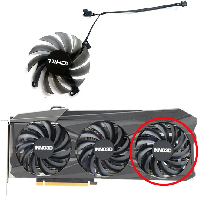 INNO3D RTX 3080 3080ti 3090 iCHILL X4 어른스 드래곤 그래픽 쿨러 CF-12915S 4PIN DC12V 0.35A RTX3080 3, 04 1 FAN