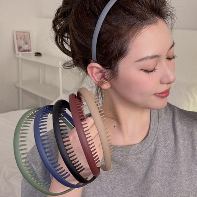 미다미 짱짱한 빗살 탄력 톤다운 기본 헤어밴드