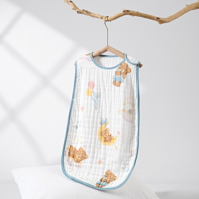 寶寶純棉紗布防踢被 嬰兒睡袋 四六層透氣保暖防踢背心