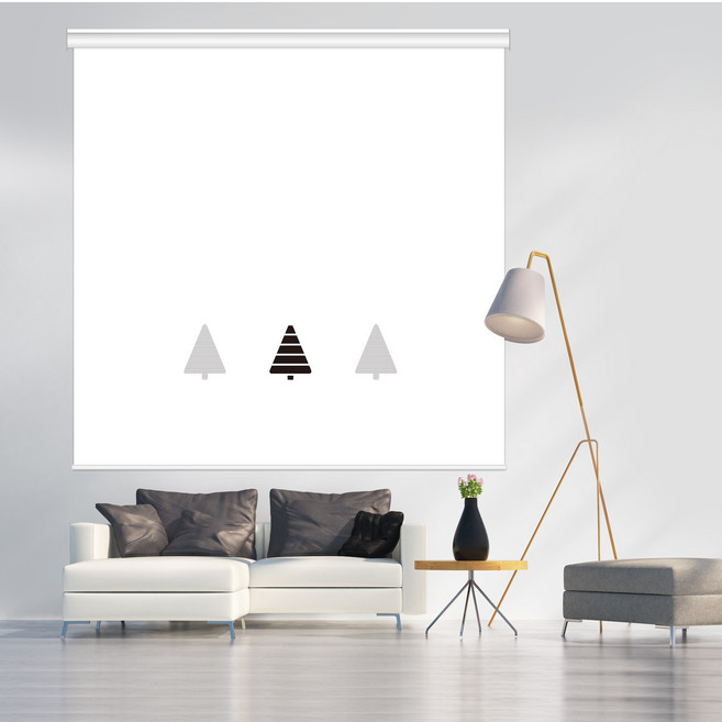 [아르테홈] 실사 암막롤스크린 (나무1 하얀나무)