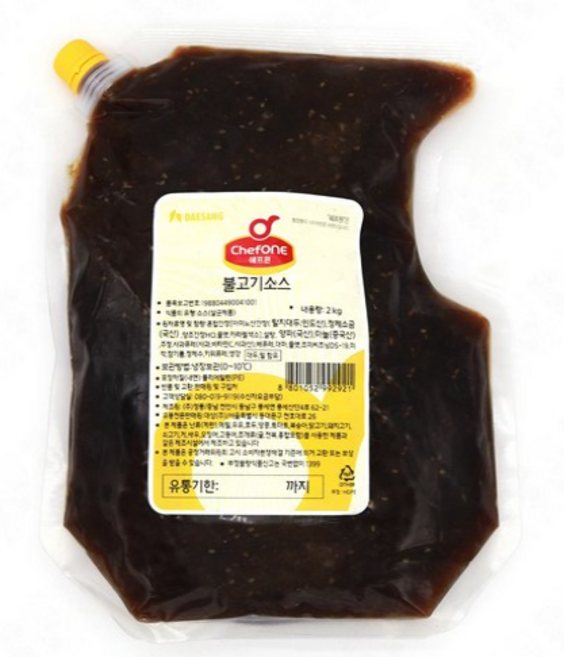 냉장 대상 쉐프원 불고기소스 2kg 1box (5입), 5개