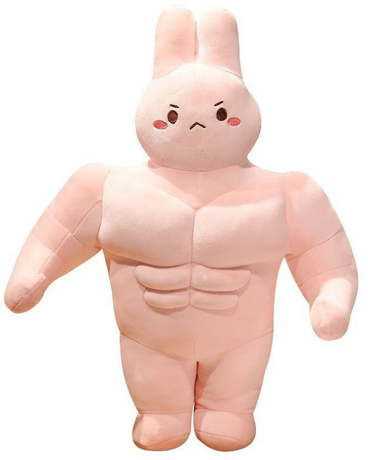 肌肉兔子公仔 抱枕 玩偶