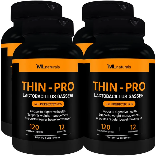 [미국번개배송] 신제품 착한명품 마이라이프 내추럴스 Thin-Pro 유산균 120억 CFU 락토바실러스 가세리 + FOS, 4개, 120정 - 쿠팡