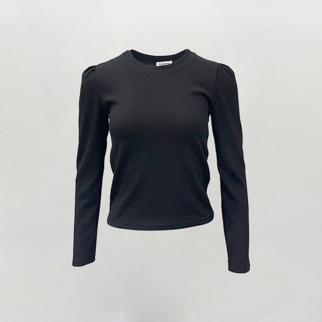 [디아미뇽] 수아 퍼프 라운드넥 골지 긴팔티